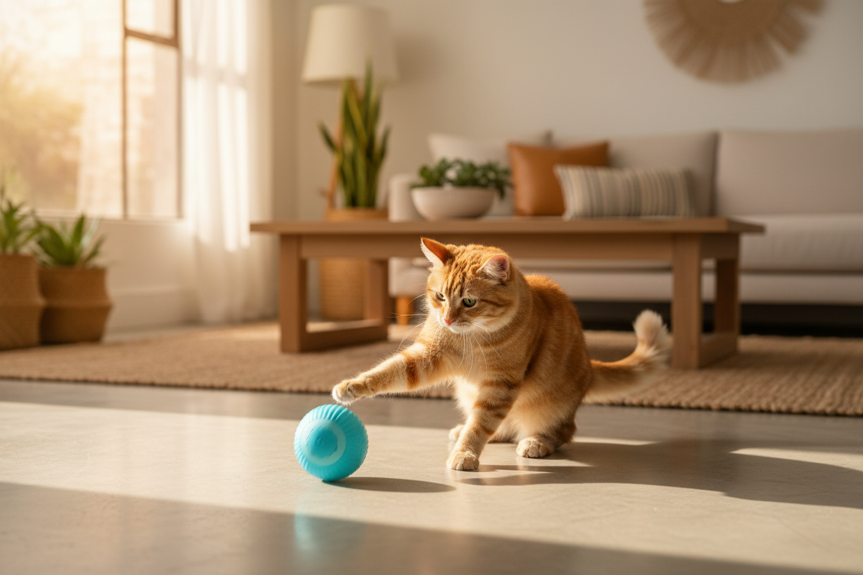 Auto-Rolling Cat Ball - Cat Playing