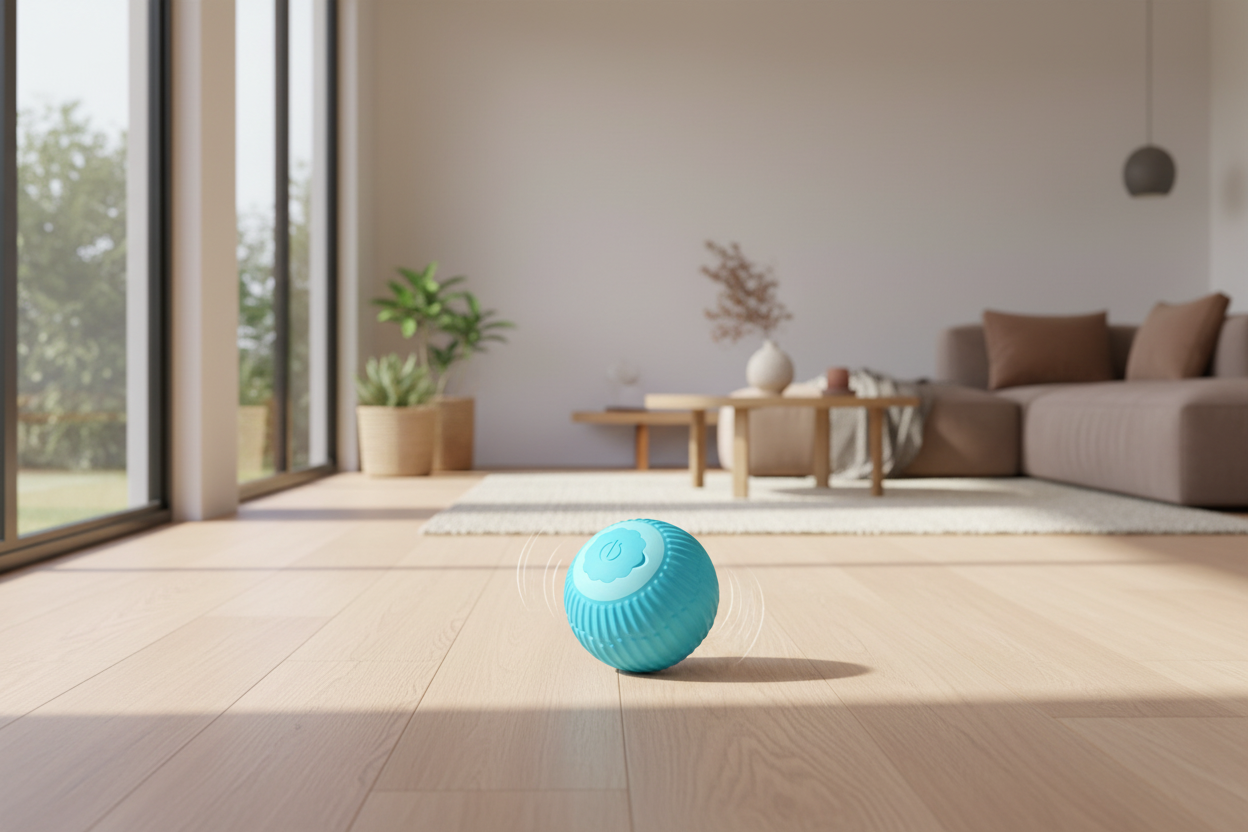 Auto-Rolling Cat Ball - Lifestyle Photo