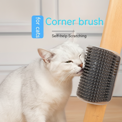 Cat Using Corner Brush - Action Shot