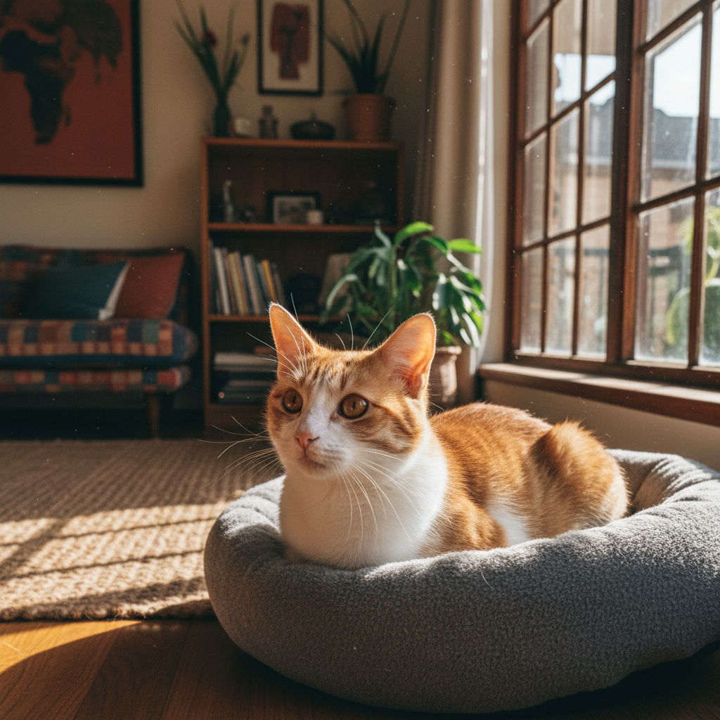 Ginger cat in home setting