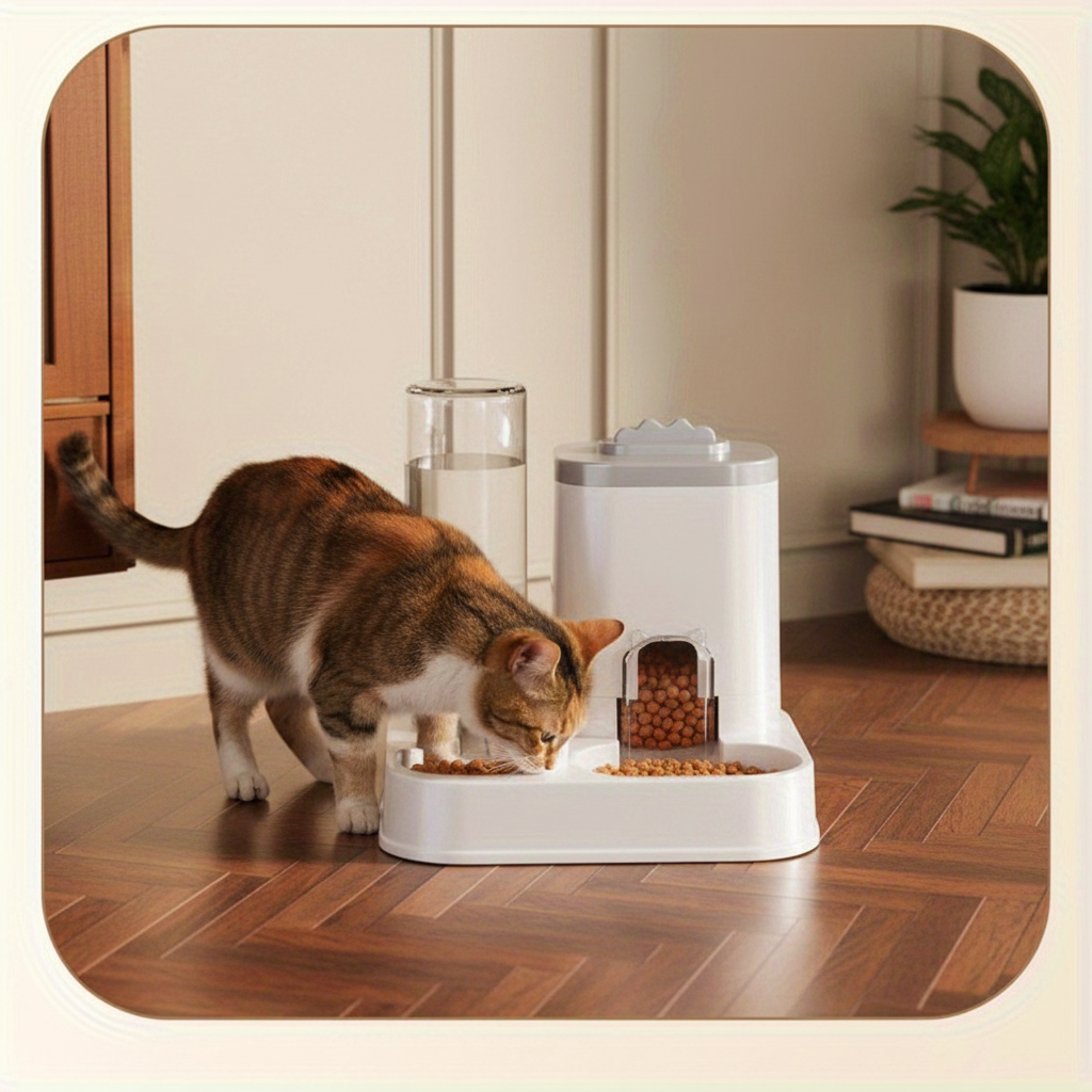 Realistic Cat Feeder Photo